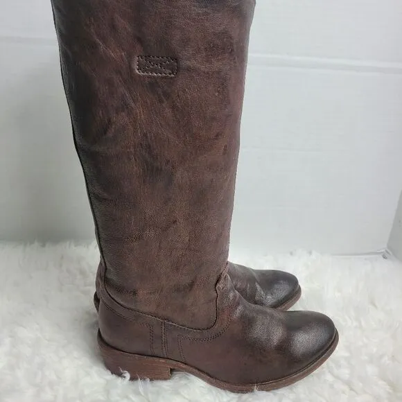 Frye Carson Womems Boots Size 6 B Tab Tall Charcoal Knee High Shoes