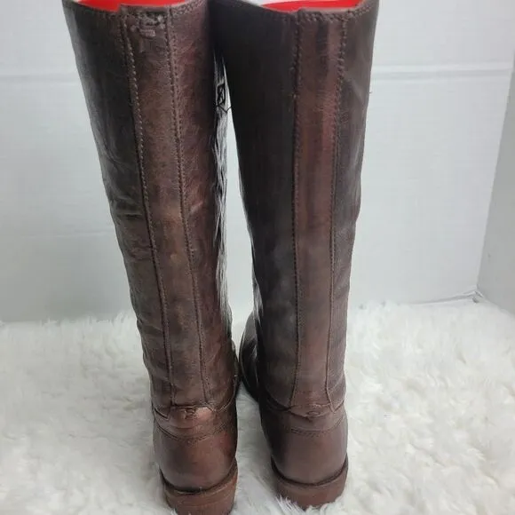 Frye Carson Womems Boots Size 6 B Tab Tall Charcoal Knee High Shoes