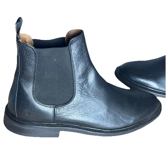 Frye Chelsea‎ Boots Men's Size 11.5 Black Leather Pull Tab EUC