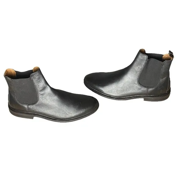 Frye Chelsea‎ Boots Men's Size 11.5 Black Leather Pull Tab EUC