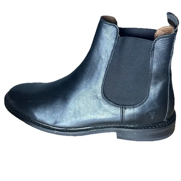 Frye Chelsea‎ Boots Men's Size 11.5 Black Leather Pull Tab EUC