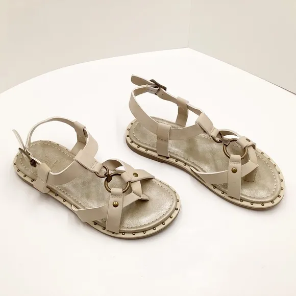 🆕{Frye} Haylee Brass Harness &amp; Studded Sandals