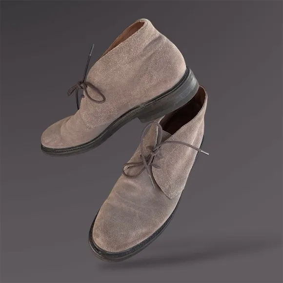 Frye Men Bowery Chukka Shoes 10 D 3480087 GRY High Rise Suede Boots EXCELLENT