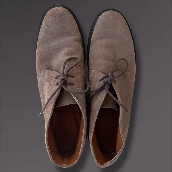 Frye Men Bowery Chukka Shoes 10 D 3480087 GRY High Rise Suede Boots EXCELLENT