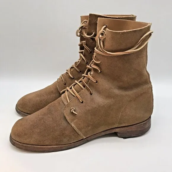 Fugawee Hi Low Trekker Leather Colonial Boot Men 10EE Re-enactment Militia Shoe