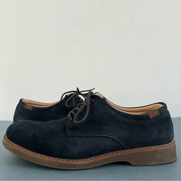 G. H. Bass &amp; Co. Pasadena Navy Blue Suede Buck Lace Up Oxford Shoes