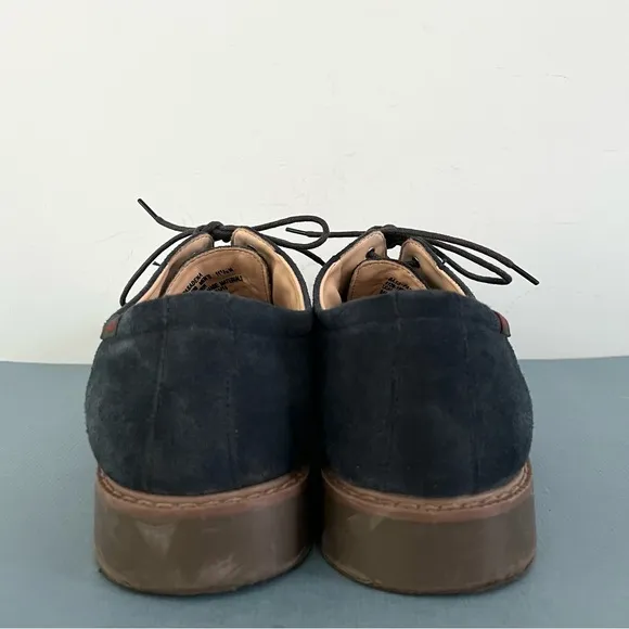 G. H. Bass &amp; Co. Pasadena Navy Blue Suede Buck Lace Up Oxford Shoes