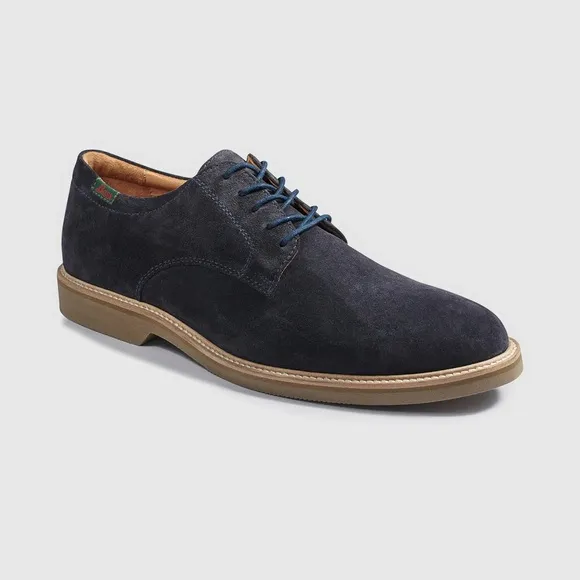 G. H. Bass &amp; Co. Pasadena Navy Blue Suede Buck Lace Up Oxford Shoes