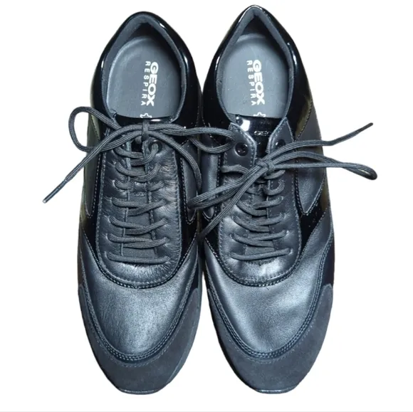 Geox Respira Italian Patent Leather Training Sneakers Size 10.5