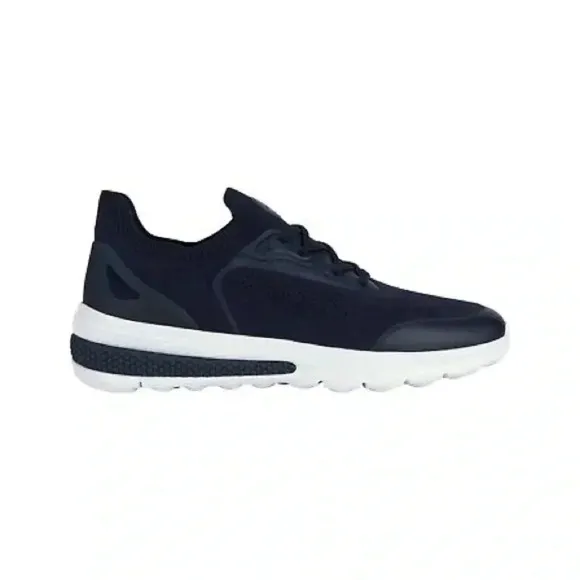 Geox Spherica Actif Men's Shoes Sneakers Sports Comfort Navy Blue Canvas Size 10