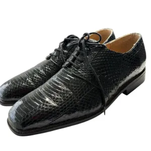 Giorgio Brutini Genuine Snakeskin Black Derby Dress Shoes Mens Size 11.5 Classic
