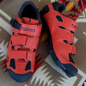 Giro Privateer MTB Mountain Bike Cycling Shoes Sz 44 EU 10.25 US Orange Red