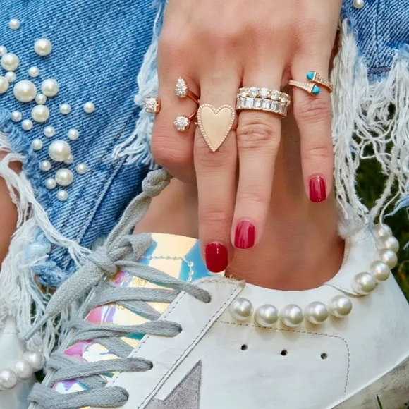 Golden Goose💯Pearly Necklace Iridescent Sneakers