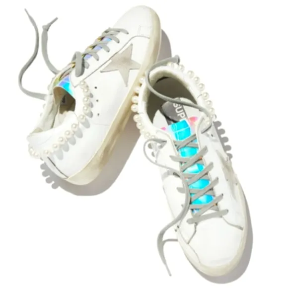Golden Goose💯Pearly Necklace Iridescent Sneakers