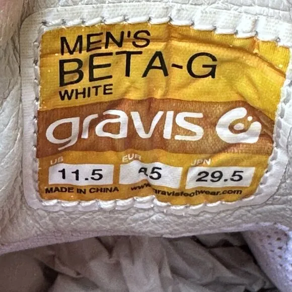 Gravis Skate Skateboarding Shoes Leather BETA-G White Men's US Size 11.5 Rare