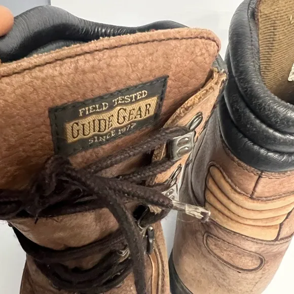 Guide Gear Men's Insulated with Brown Leather Heavy Work Boots Size 13EE