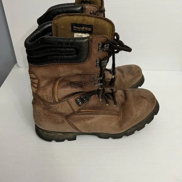 Guide Gear Men's Insulated with Brown Leather Heavy Work Boots Size 13EE