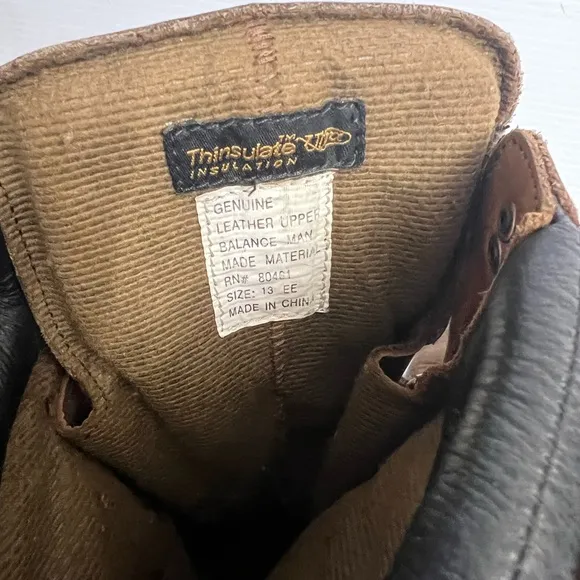 Guide Gear Men's Insulated with Brown Leather Heavy Work Boots Size 13EE