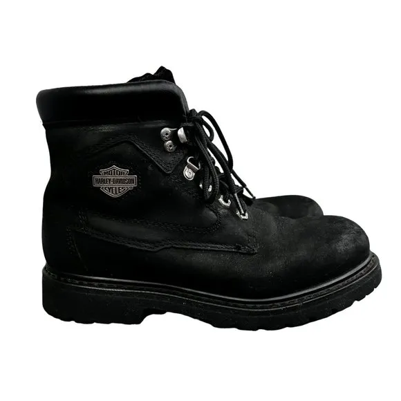 Harley Davidson Biker Boots size 8.5 Men Suede Leather Hiking Shoe Motorcycle