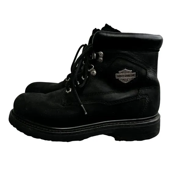 Harley Davidson Biker Boots size 8.5 Men Suede Leather Hiking Shoe Motorcycle