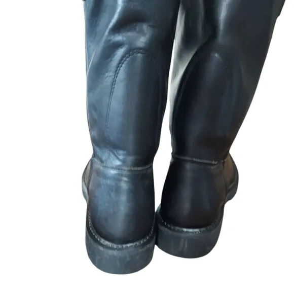 Harley-Davidson Black Leather Riding  Boots With Embroidered Logo