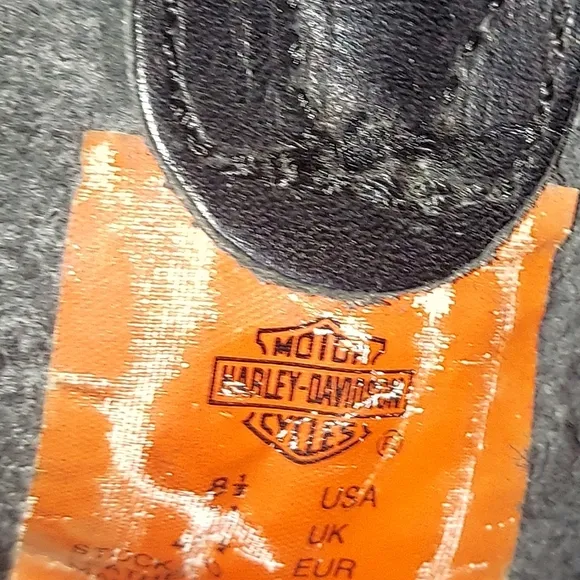 Harley-Davidson Black Leather Riding  Boots With Embroidered Logo