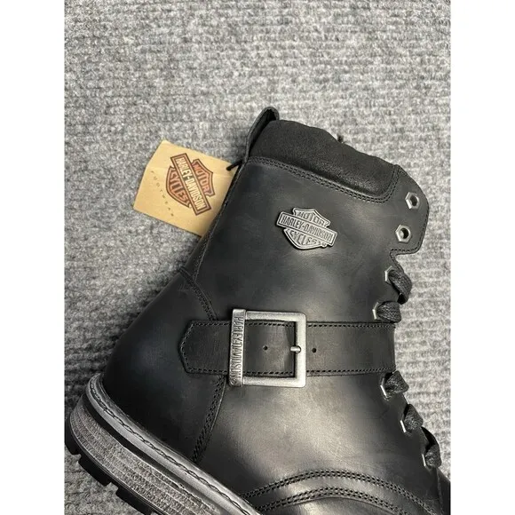 Harley-Davidson Men Size 11 Hicklyn Strap 6.75&quot; Motorcycle Boot Black D96276 NEW