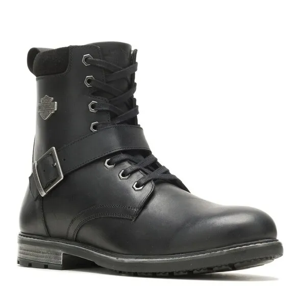 Harley-Davidson Men Size 11 Hicklyn Strap 6.75&quot; Motorcycle Boot Black D96276 NEW