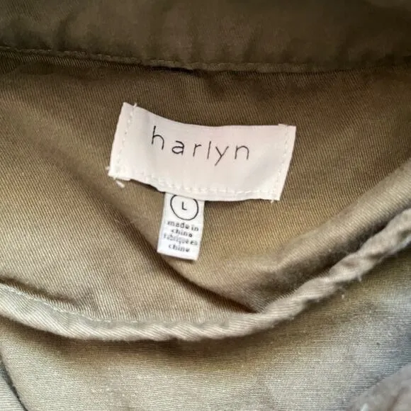 Haryln utility coat olive green size large