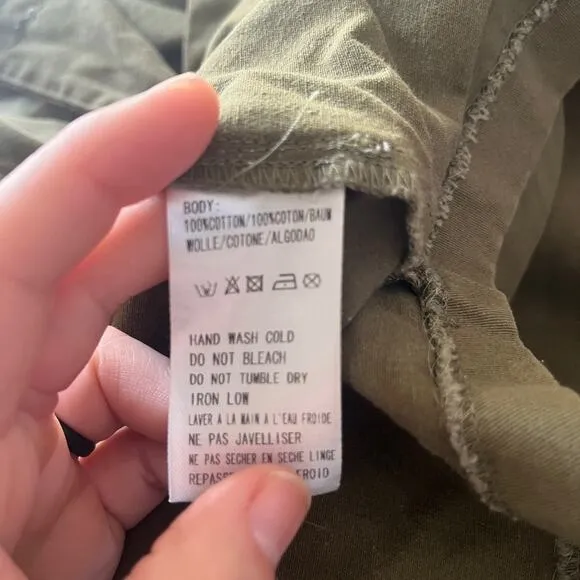 Haryln utility coat olive green size large