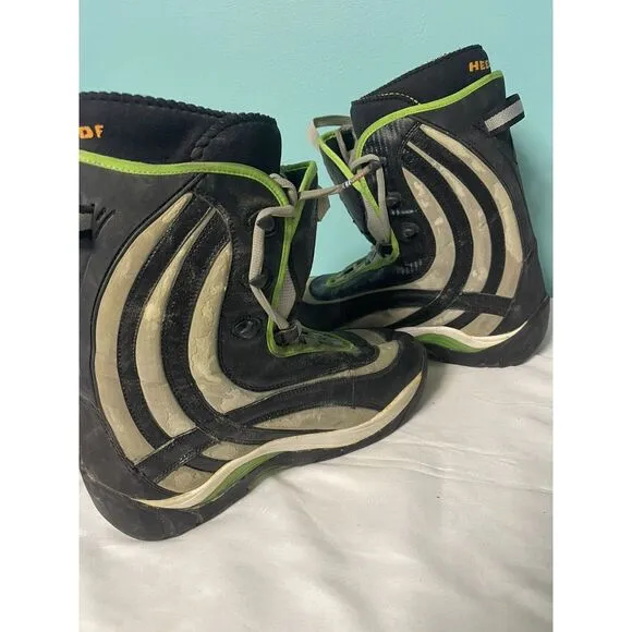 Heelside Brand Snowboard Boots‎ Men's Size 10.5 Black Green