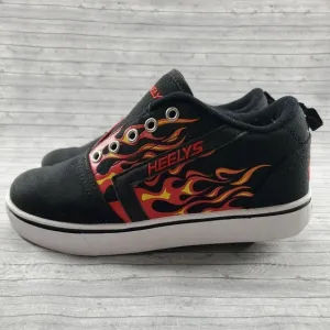 HEELYS Skateboard Roller Shoes Size‎ 3 Black Flames