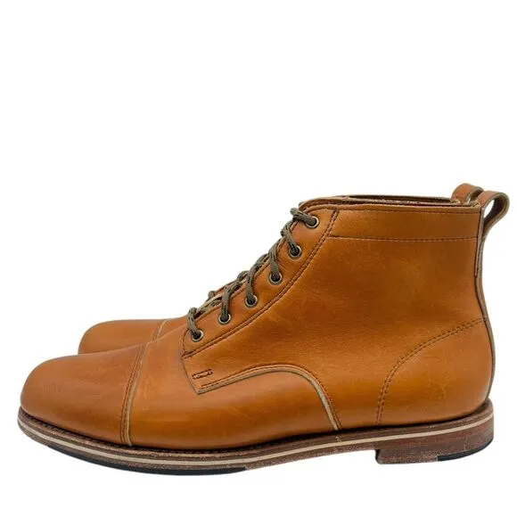 Helm Boots Men Size 13D Muller in Teak Lace Up Texan Made In USA