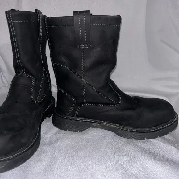 HERMAN SURVIVORS - EUC - Black Theo Pull-On Steel Toe Work Boots -men’s 7