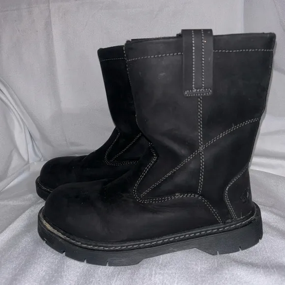 HERMAN SURVIVORS - EUC - Black Theo Pull-On Steel Toe Work Boots -men’s 7
