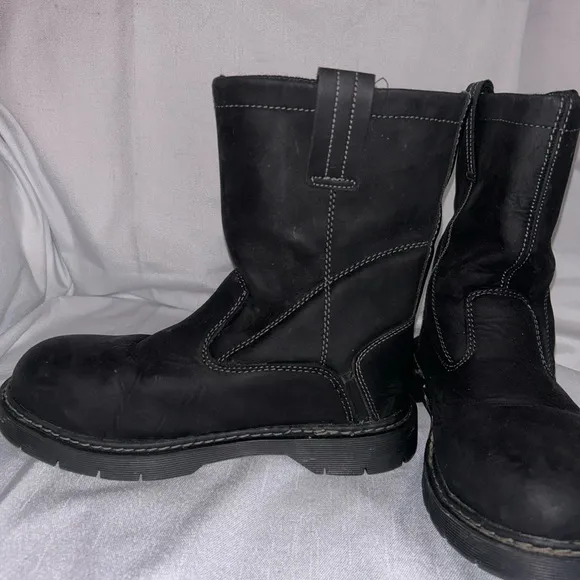 HERMAN SURVIVORS - EUC - Black Theo Pull-On Steel Toe Work Boots -men’s 7