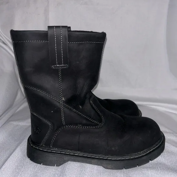 HERMAN SURVIVORS - EUC - Black Theo Pull-On Steel Toe Work Boots -men’s 7