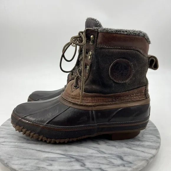 HH Brown Duck Boots Mens 7 Brown Insulated Waterproof Thinsulate Steel Shank