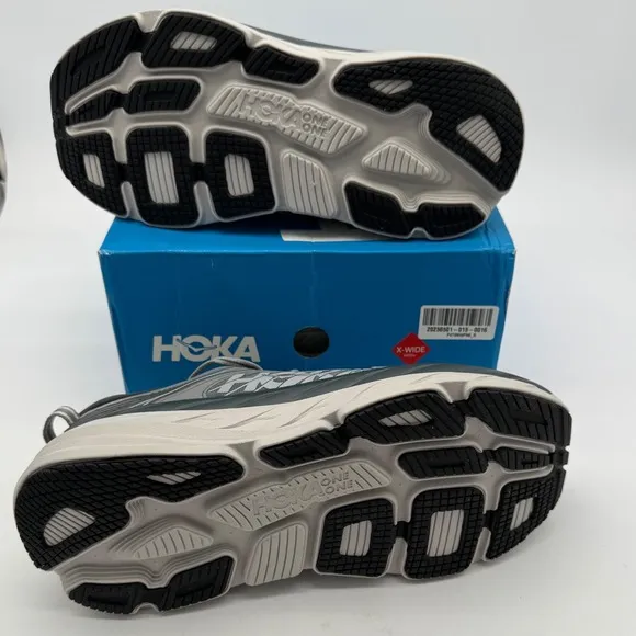Hoka Bondi 7 Running Shoes Wide Width Cushioned Comfort Gray Men's 10