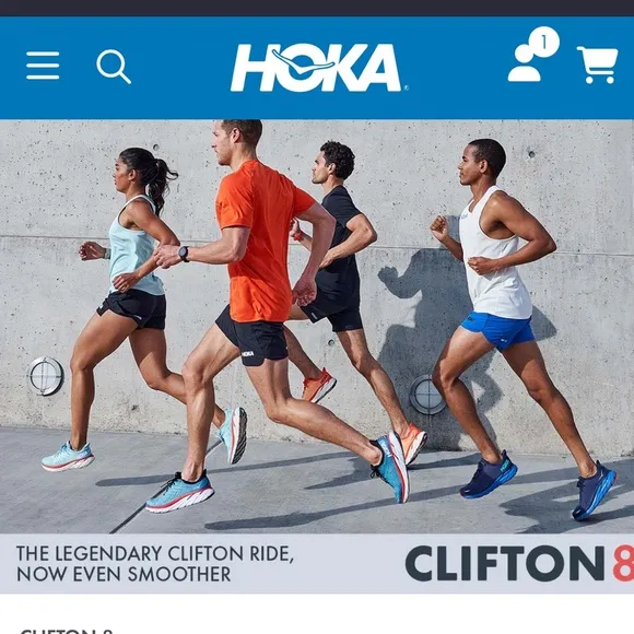 HOKA CLIFTON 8 MEN RUNNINGSHOES (MOUNTAIN SPRING) size 10D gently used