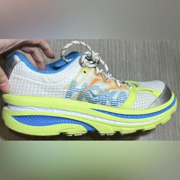 Hoka One One Bondi B running shoes Blue Logo mixed with Spring colors size 9.5
