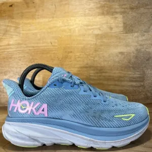 Hoka One One Clifton 9 REFLECTIVE Womens Size 7 (B) Running Shoes Sneakers Blue