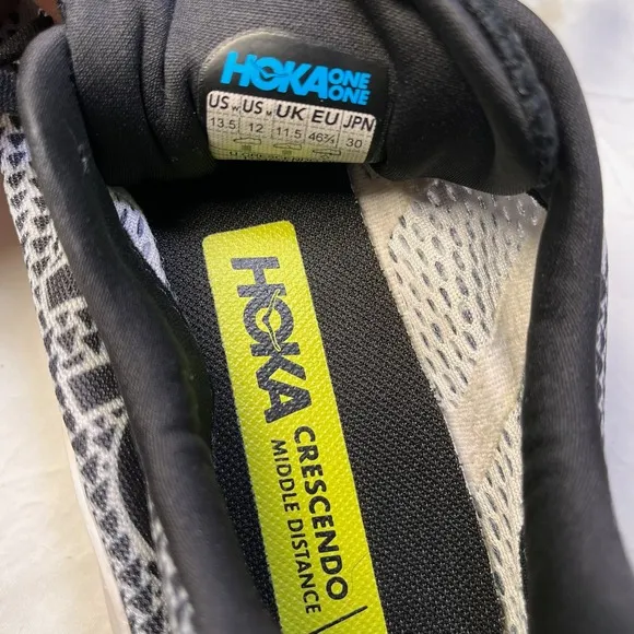 Hoka One One Crescendo MD Track Spike Shoes Middle Distance Black White 13.5