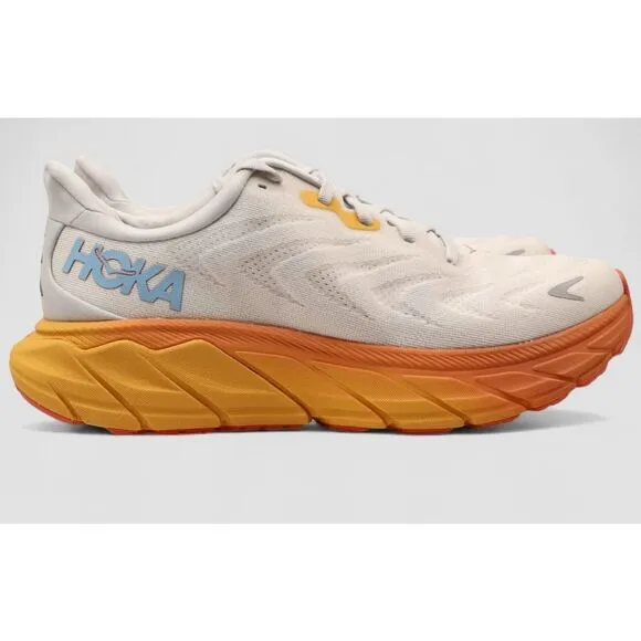 Hoka One One Women's Arahi 6 White Orange Athletic Shoes - Size 9.5 D