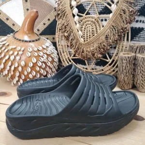 Hoka Ora Men's 11 Recovery Slide Black Slip On Sandals Athletic Comfort Outdoor