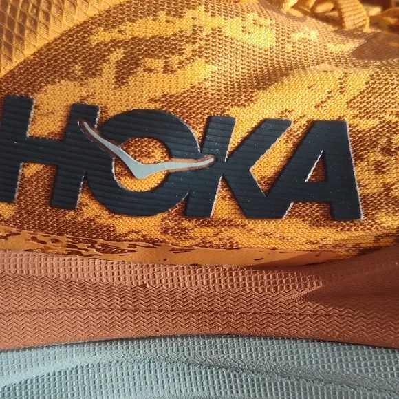 Hoka Orange and Gray Athletic Shoes for Running