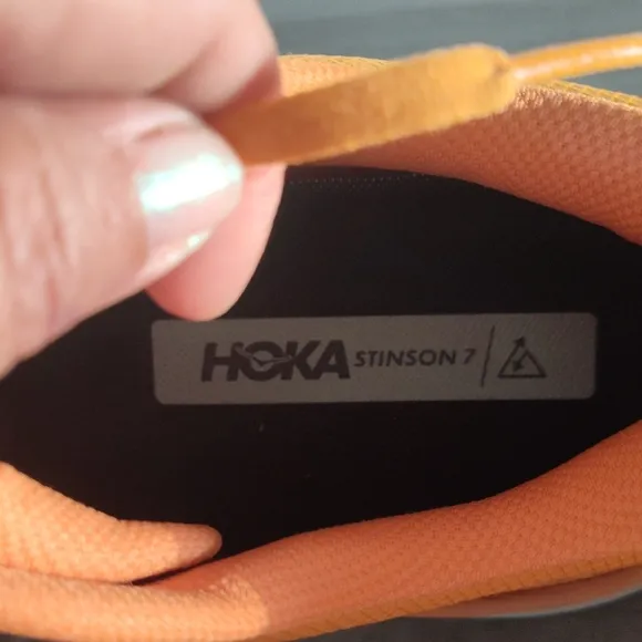 Hoka Orange and Gray Athletic Shoes for Running