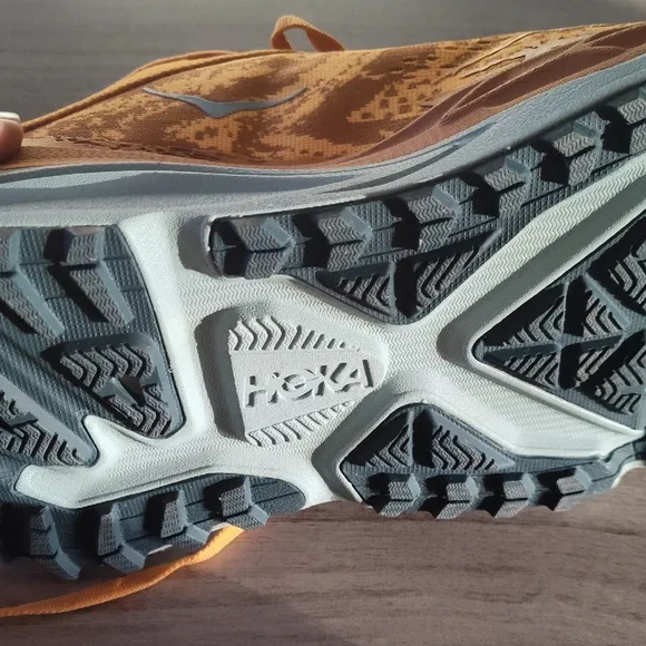 Hoka Orange and Gray Athletic Shoes for Running
