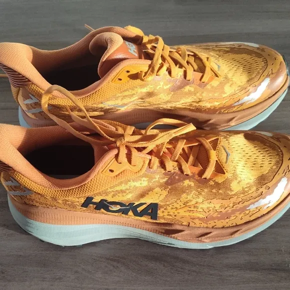 Hoka Orange and Gray Athletic Shoes for Running
