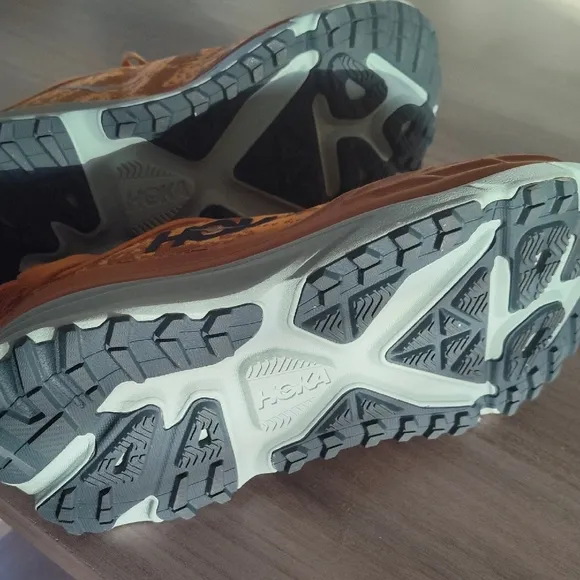Hoka Orange and Gray Athletic Shoes for Running